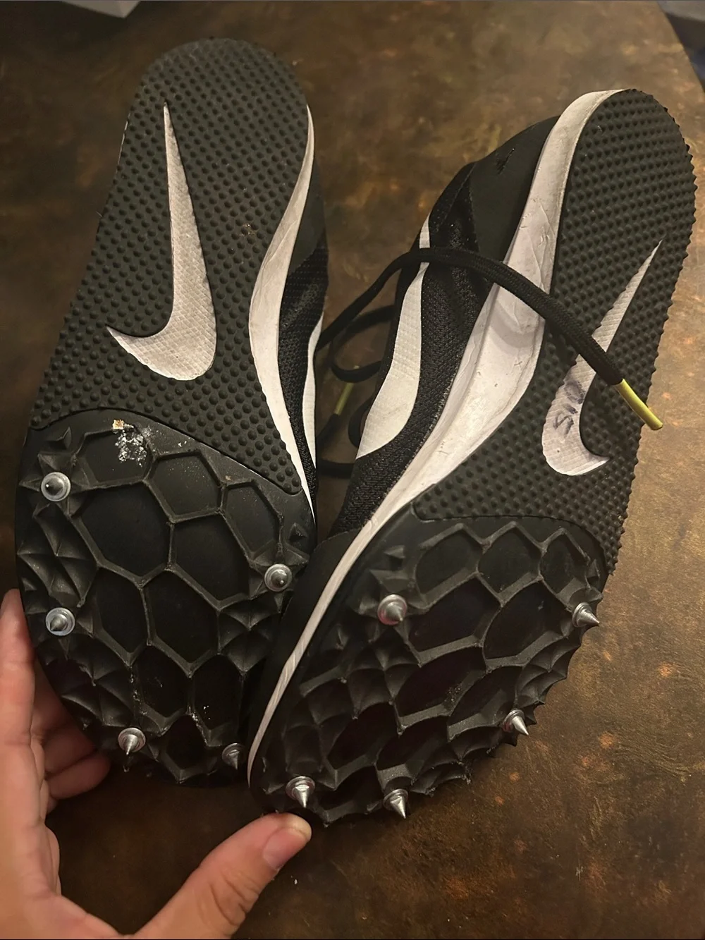 Nike Black and White Men's Training Sneakers with Lime Accents